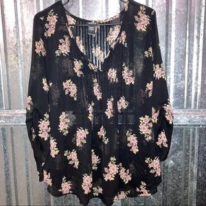Torrid sheer floral blouse Sz 0